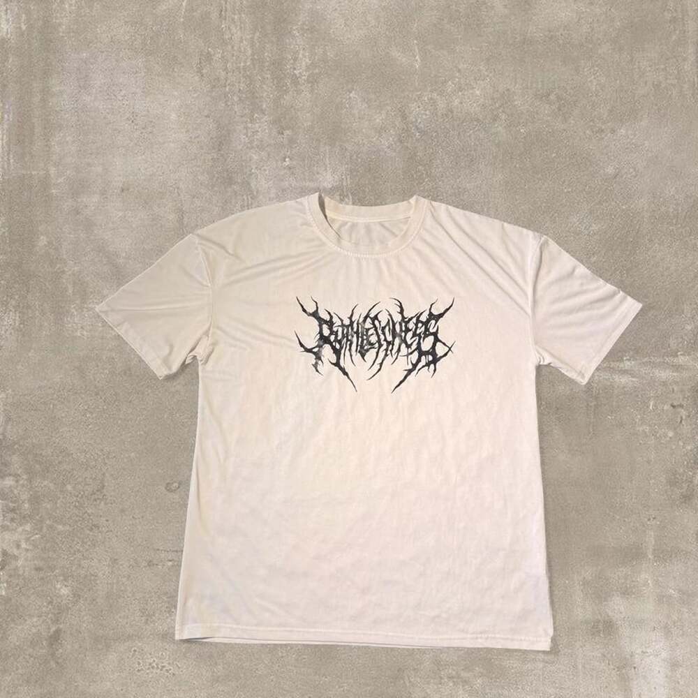 Ruthlessness Y2K Gothic Dry Fit Performance Graphic T-Shirt Cream Black
